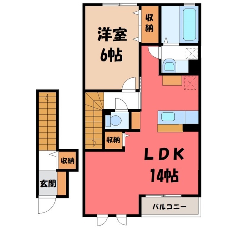 古河市旭町のアパートの間取り