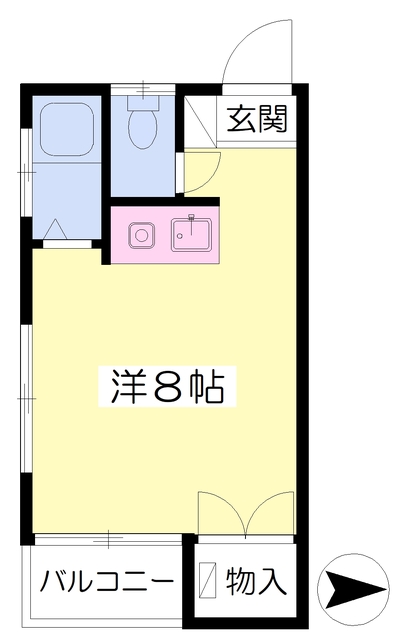 松山市萱町のアパートの間取り