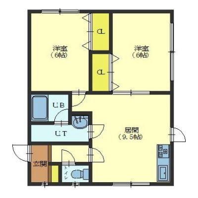 北斗市久根別のアパートの間取り