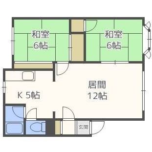 札幌市北区北三十一条西のアパートの間取り