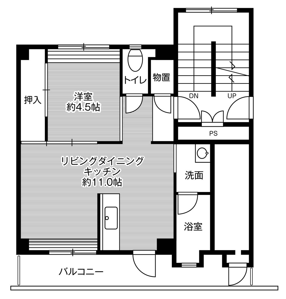 ビレッジハウス馬場2号棟の間取り