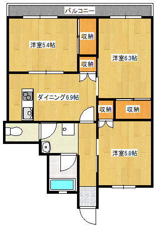 三貞ビル　A棟の間取り