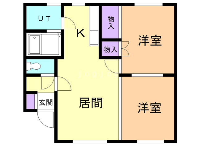 岩見沢市鳩が丘のアパートの間取り