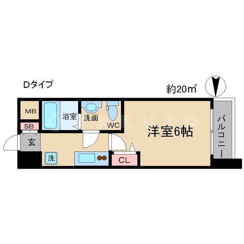 大阪市中央区東高麗橋のマンションの間取り