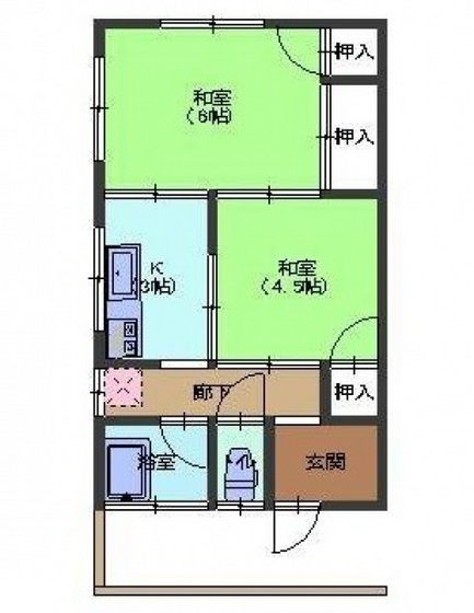 広島市佐伯区千同のアパートの間取り