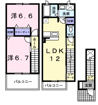 揖保郡太子町馬場のアパートの間取り