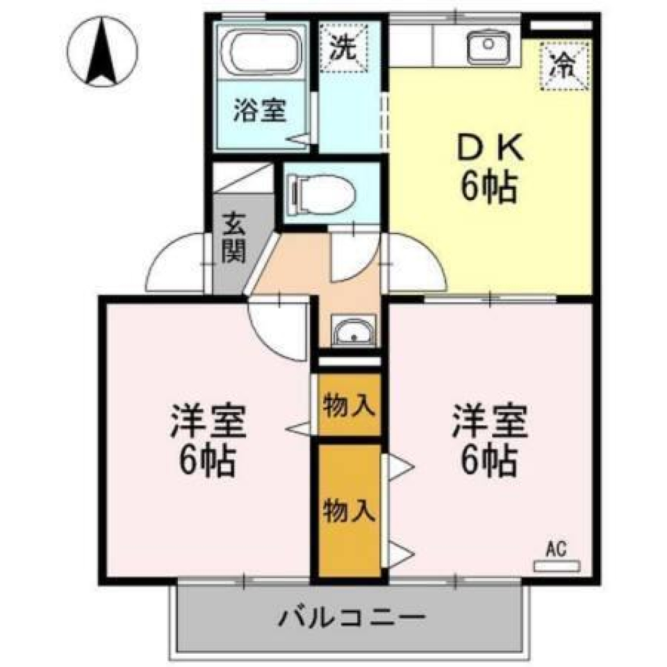 【東温市田窪のアパートの間取り】