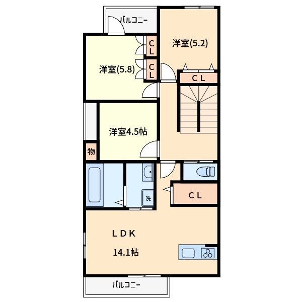 【ラレーヌ武蔵浦和の間取り】