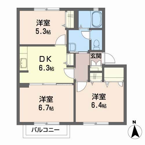 コートクレアールＡの間取り