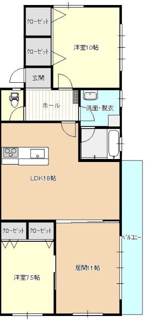 佐世保市俵町のマンションの間取り