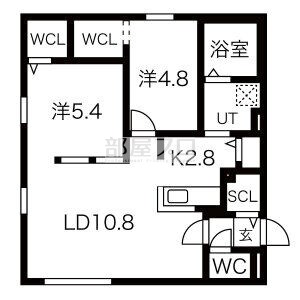 札幌市豊平区月寒東一条のマンションの間取り