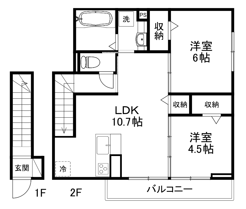 【（仮）D-ROOM島本町桜井5丁目PJの間取り】