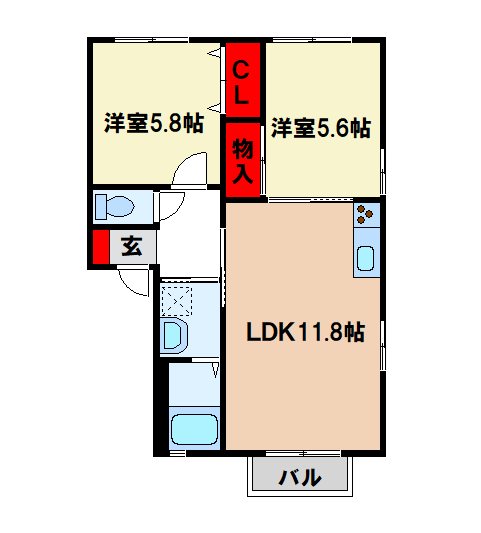 エクセラン国分IIの間取り