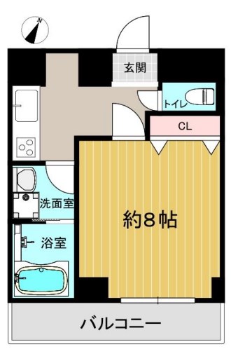 神戸市灘区高徳町のマンションの間取り