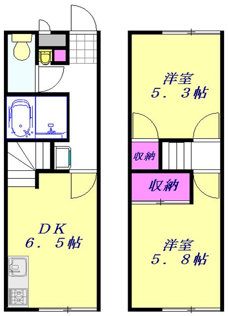 さいたま市見沼区大字東新井のアパートの間取り