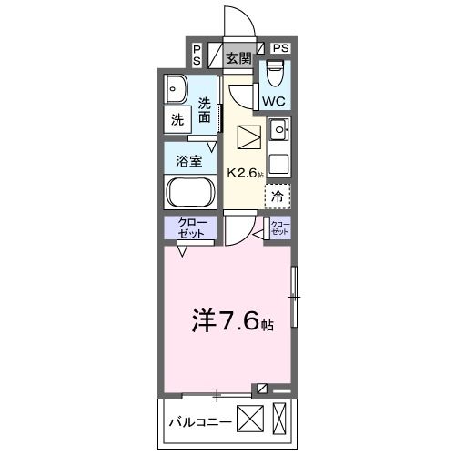 富谷市三ノ関のアパートの間取り