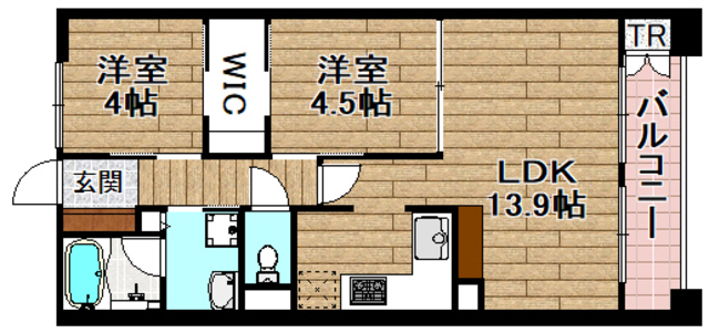 高槻市白梅町のマンションの間取り