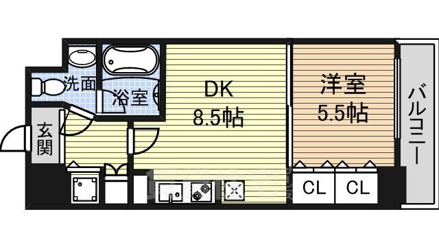 名古屋市瑞穂区堀田通のマンションの間取り