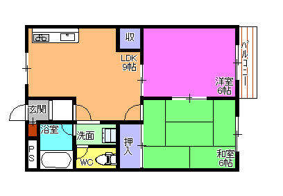 加古川市野口町長砂のアパートの間取り