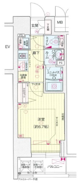 神戸市兵庫区羽坂通のマンションの間取り