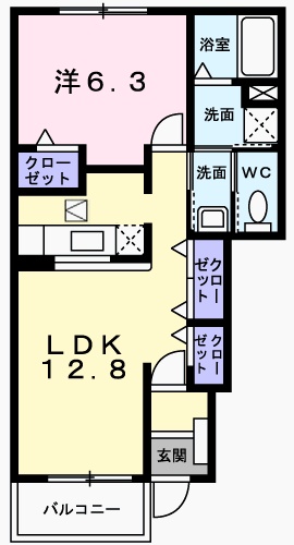 神崎郡市川町屋形のアパートの間取り