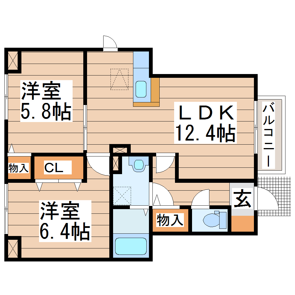 サンパティーク　C棟の間取り