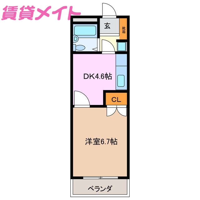 鈴鹿市西条のマンションの間取り