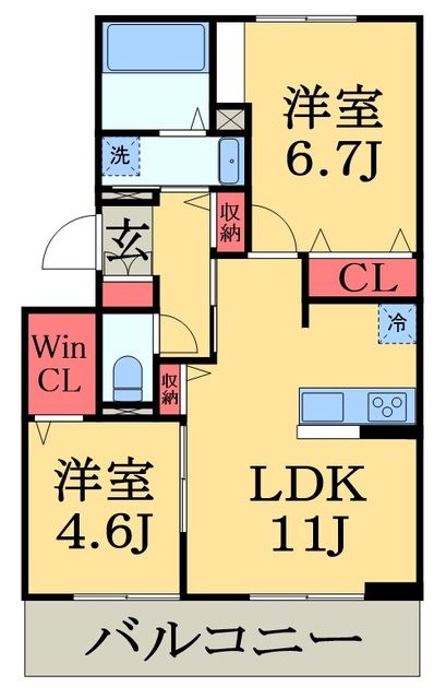 茂原市高師のアパートの間取り