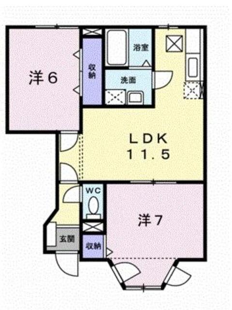 伊予郡砥部町宮内のアパートの間取り