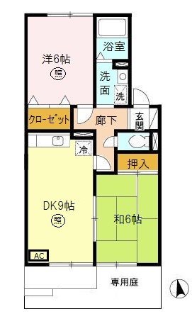 八尾市山本町北のアパートの間取り