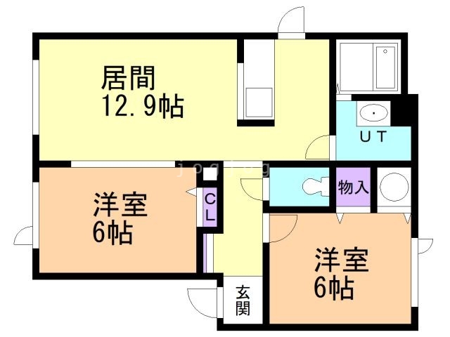 札幌市手稲区西宮の沢四条のアパートの間取り