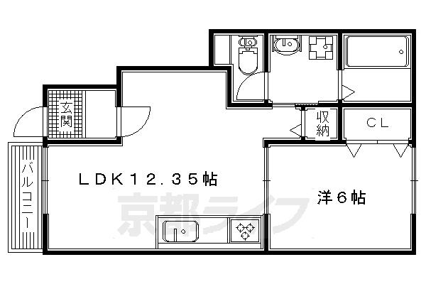 枚方市伊加賀西町のアパートの間取り