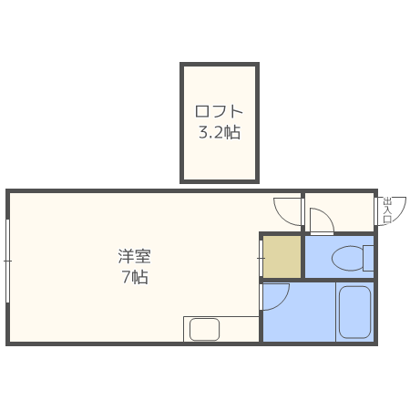 札幌市東区北七条東のアパートの間取り