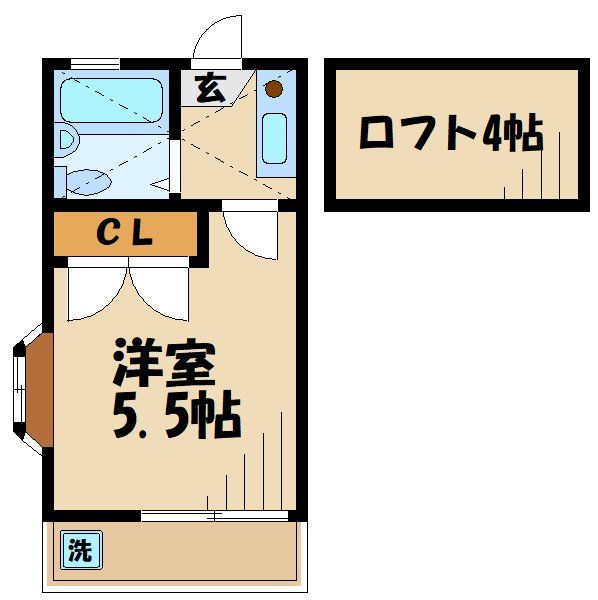 川崎市高津区久地のアパートの間取り