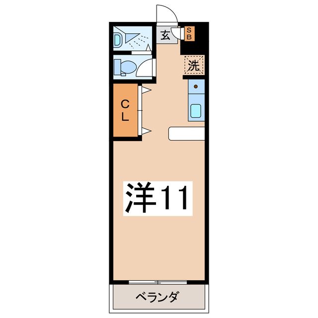 シングルコーポ酒折の間取り