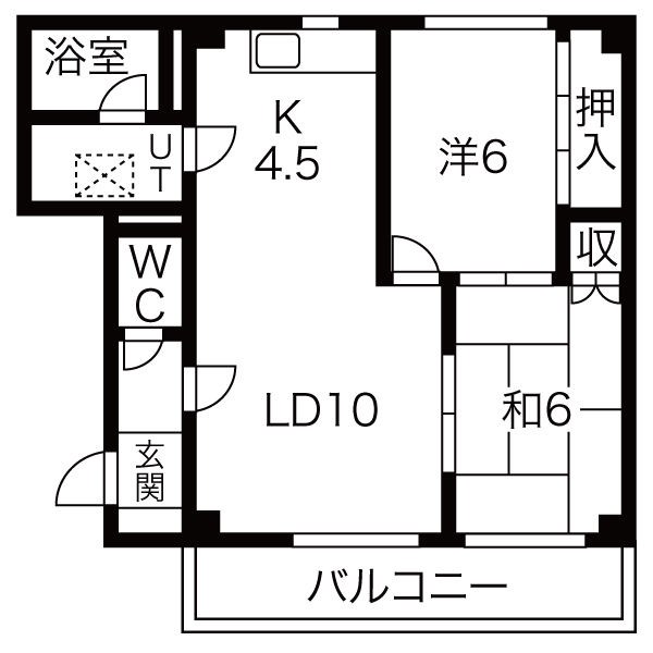 札幌市東区東苗穂五条のマンションの間取り