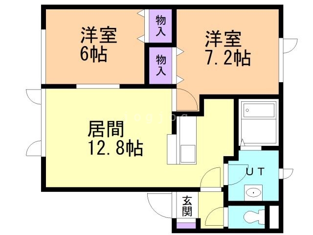 北広島市東共栄のアパートの間取り