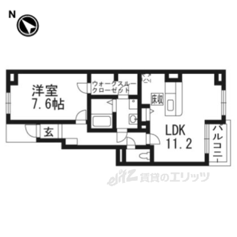 栗東市上砥山のアパートの間取り