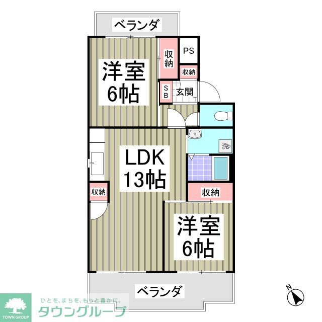 行田ハイツ2号棟の間取り