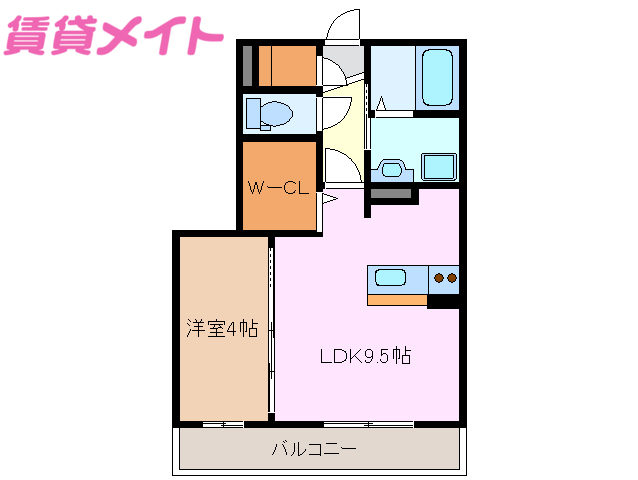 鈴鹿市三日市南のアパートの間取り