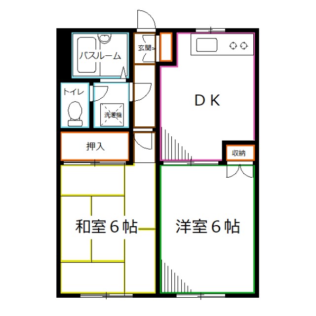 小金井市桜町のアパートの間取り