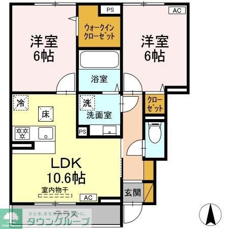 四街道市栗山のアパートの間取り