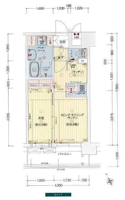 プレサンスＯＳＡＫＡ　ＤＯＭＥＣＩＴＹビーツの間取り