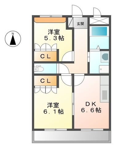 姫路市四郷町東阿保のアパートの間取り