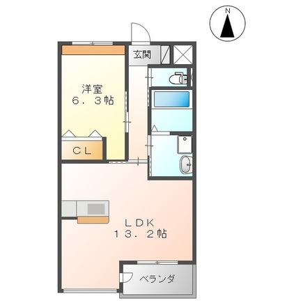 出雲市医大南町のマンションの間取り