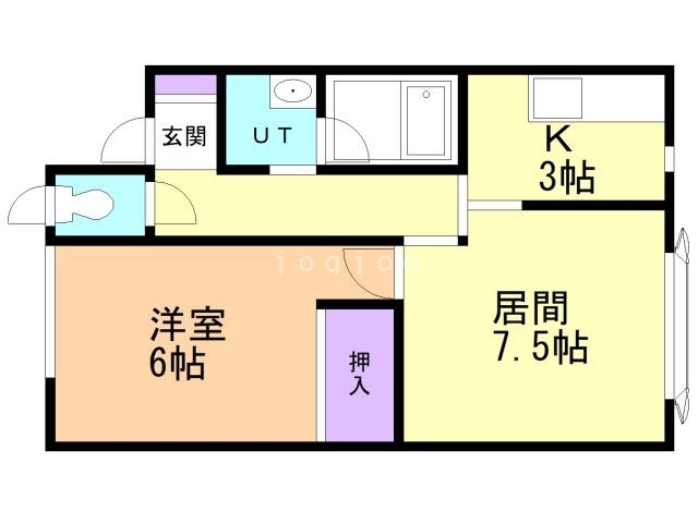 北斗市追分のアパートの間取り