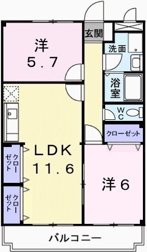 玲巧ハイツ3の間取り写真