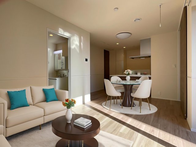 居室・リビング　★リビングダイニング★※モデルルームの為、家具は付きません※