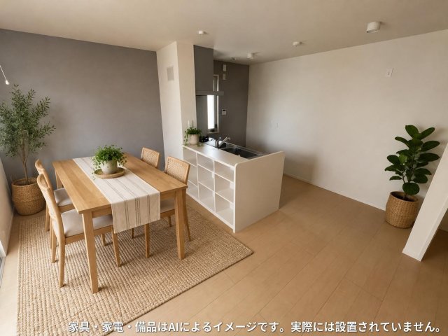 居室・リビング　※家具・家電・備品等はＡＩ画像生成により配置例を示したもので
