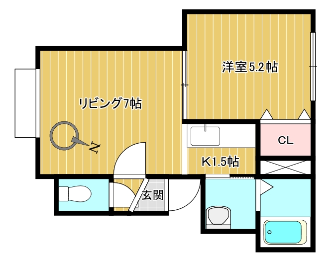 ジーニアル月寒東の間取り